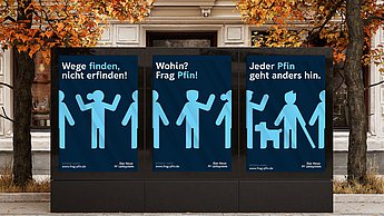 Ahmet Mehadzic–Ein Leitsystem für Pforzheim. Kampagnen Mockup für Leitsystem.