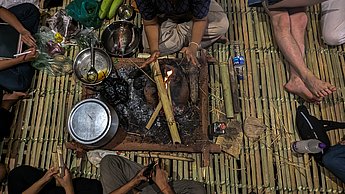 Projekt aus Bamboos zusammengebastelt 