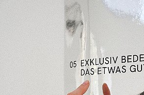 Milena Eggenstein–Schwer zu haben, leicht zu wollen. Exklusivität als Strategie. Detail Ausstellung.