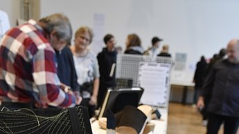 Schuhe auf einer Ausstellung 