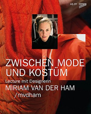 Image for the lecture From fashion to costume: Collage of works by designer Miriam van der Ham and profile picture