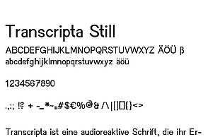 Daniel Schmid–Transcripta. Eine klangbasierte Schrift. Zeichen der Transcripta Still.