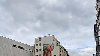 Straßenkunst an einem Gebäude