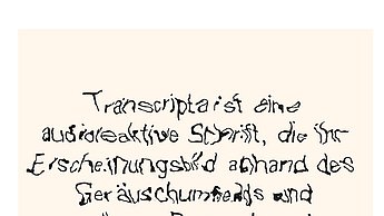 Daniel Schmid–Transcripta. Eine klangbasierte Schrift. Beispiel: Bearbeiteter Schriftblock.