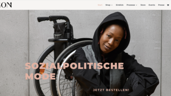 Webseite mit Aufschrift "Sozialpolitische Mode"