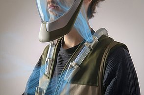 Dargestellt wird die Luftzirkulierung des Schweißhelms