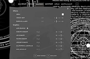 Lumbardh Ljatifi–CIRCUS LIMBO. UX/UI-Design als narratives und stilistisches Werkzeug in Videospielen. Screenshot Einstellungen.