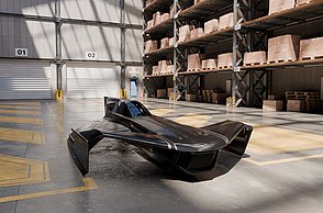 Dargestellt wird der Entwurf des Ground Effect Vehicles von Leon Wehr.