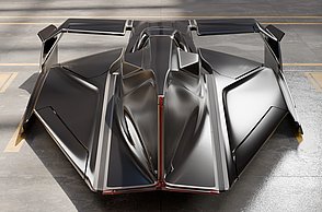 Dargestellt wird der Entwurf des Ground Effect Vehicles von Leon Wehr.