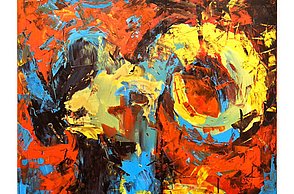 Buntes Gemälde eines Widders 