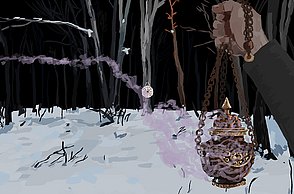 Lumbardh Ljatifi–CIRCUS LIMBO. UX/UI-Design als narratives und stilistisches Werkzeug in Videospielen. Screenshot im Spiel.