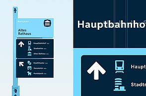 Ahmet Mehadzic–Ein Leitsystem für Pforzheim. Details Stele für Marktplatz.