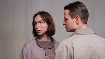 drei Bilder: Abschlusskollektion "Bachor II" von Johannes Bachor, 2023, Fotografin: Jana Geisler