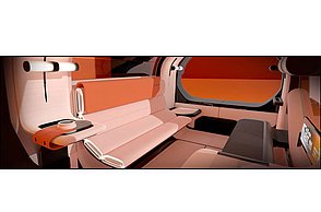 Innenraum des neuen Fahrzeugs beim Einsteigen