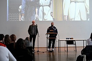 Baron Osuna and Thomas Gerlach in the DesignPF auditorium