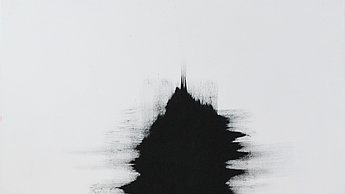 Bild eines aufgemalten Lochs auf einer Leinwand