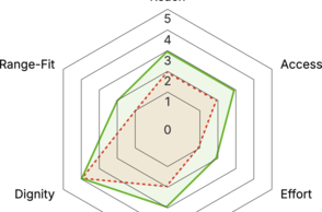 Dargestellt wird eine Grafik des entworfenen, anwendbaren Werkzeugset: das Framework ACCESS-OS, welches Industrial Design künftig inklusiver machen soll.