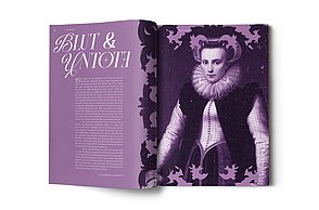 Abschlussarbeit Linda Bui, Ansicht Doppelseite aus Buch, „Blut & Untote“