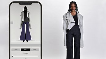 drei Bilder: Abschlusskollektion "generated Fashion" von Oliver Schraft, 2023, Fotograf: Oliver Schraft