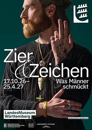 Plakat der Ausstellung Zier & Zeichen