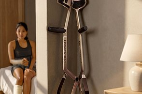 Dargestellt ist eine Visualisierung des Modularen Krückensystems.