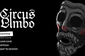 Lumbardh Ljatifi–CIRCUS LIMBO. UX/UI-Design als narratives und stilistisches Werkzeug in Videospielen. Screenshot Hauptmenü.