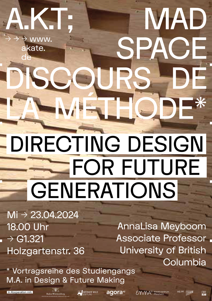 Discours de la Méthode: Directing Design for future Generations Veranstaltungsplakat