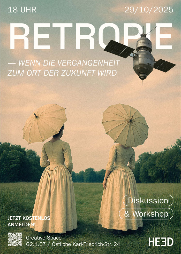 Poster for the event "Retropie - When the past becomes the place of the future" 