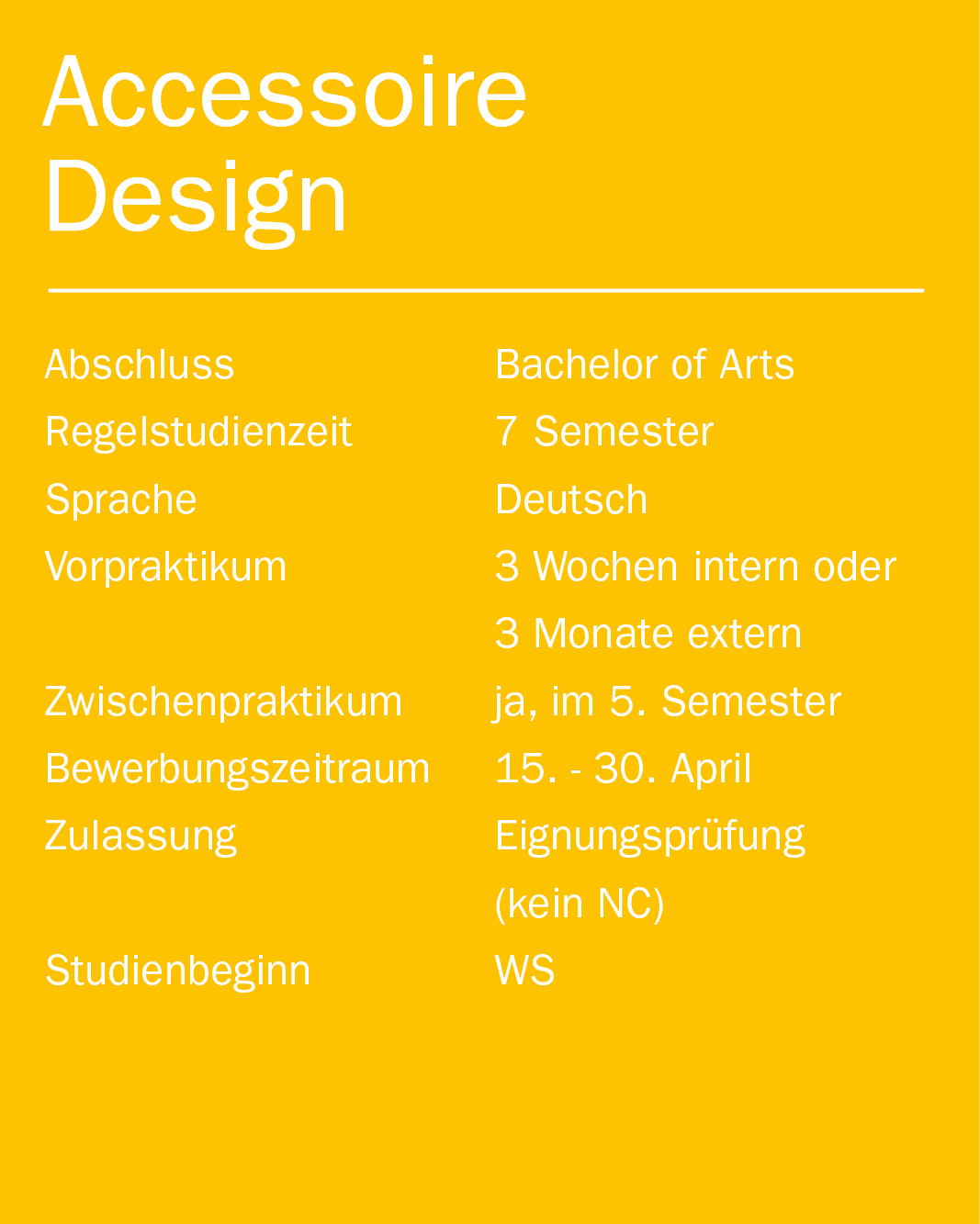 Accessoire Design Shortfacts