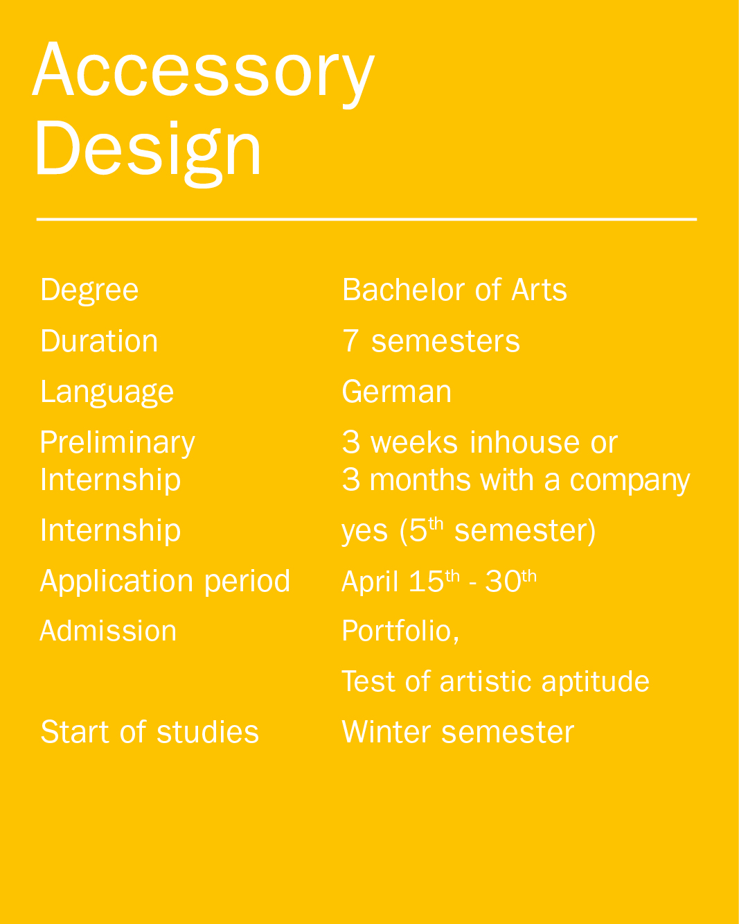 Accessoire Design Shortfacts