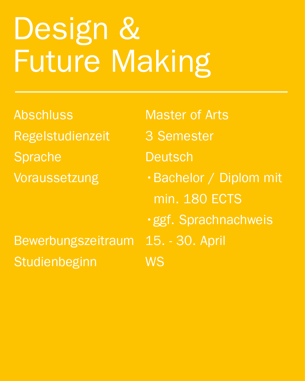 Design and Future Making Shortfacts