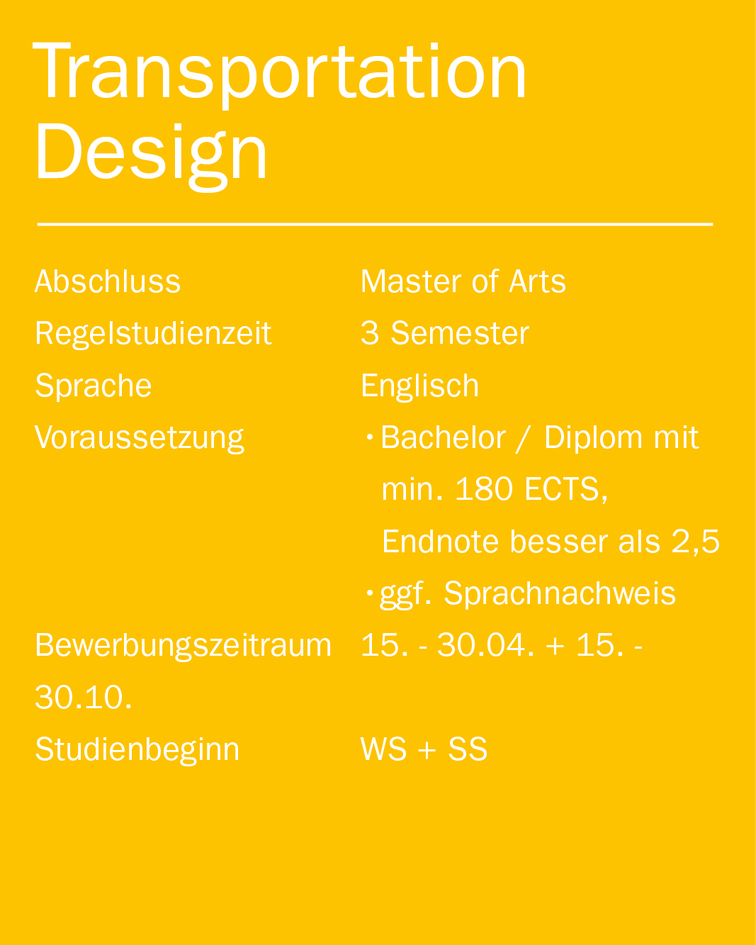 Master Transportation Design Shortfacts