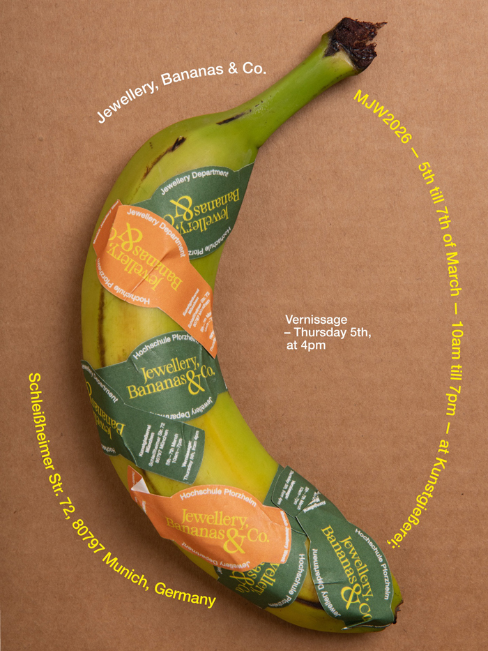 Ein Plakat auf dem eine beklebte Banane dargestellt ist